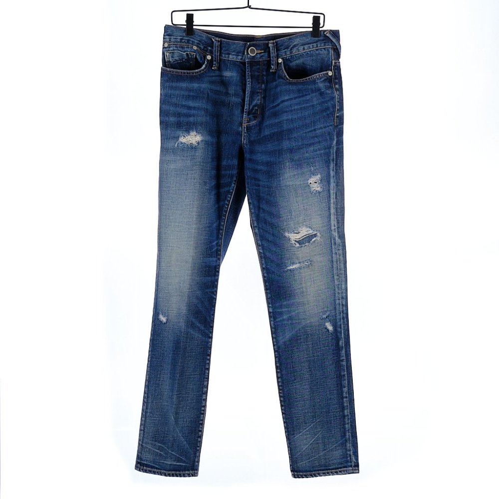 DNKY Dark Wash Distressed Men's Jeans Straight 32x32